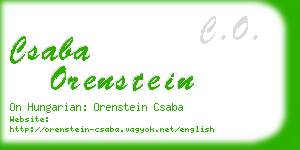 csaba orenstein business card